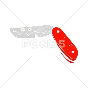 Cartoon folding knife Stock Illustration