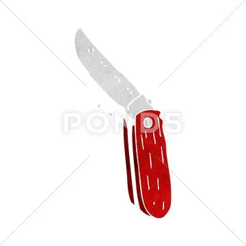 Cartoon folding knife Stock Illustration