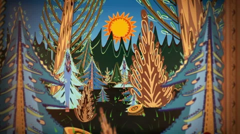 Cartoon forest Stock Footage 58881370