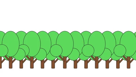 Cartoon forest with green trees on white 스톡 동영상 308939565