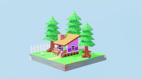 Cartoon Forest House 库存影片 334209800