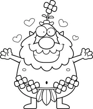 Cartoon Forest Sprite Hug 스톡 일러스트