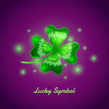 Cartoon Four leafed clover leaf. 스톡 일러스트