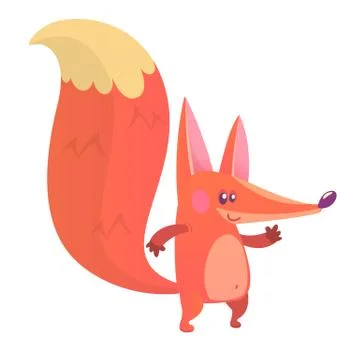 Cartoon fox character. Vector illustration of fox isolated Stock Illustration