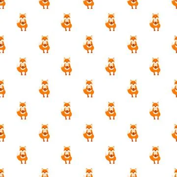 Cartoon fox characters drinking coffee seamless pattern Illustrazione stock