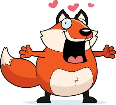 Cartoon fox hug Stock Illustration