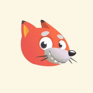 Cartoon fox icon. Stock Illustration