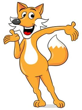 Cartoon fox presenting Illustrazione stock