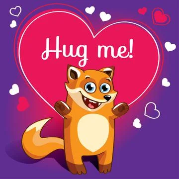 Cartoon fox ready for a hugging Stock Illustration