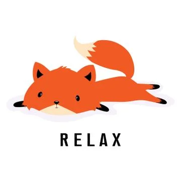 Cartoon fox resting Illustrazione stock