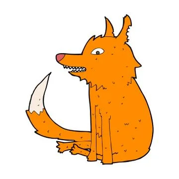 Cartoon fox sitting Illustrazione stock