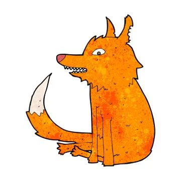 Cartoon fox sitting Illustrazione stock