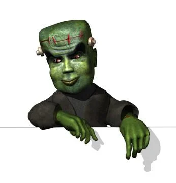 Cartoon Frankenstein on Edge Stock Illustration