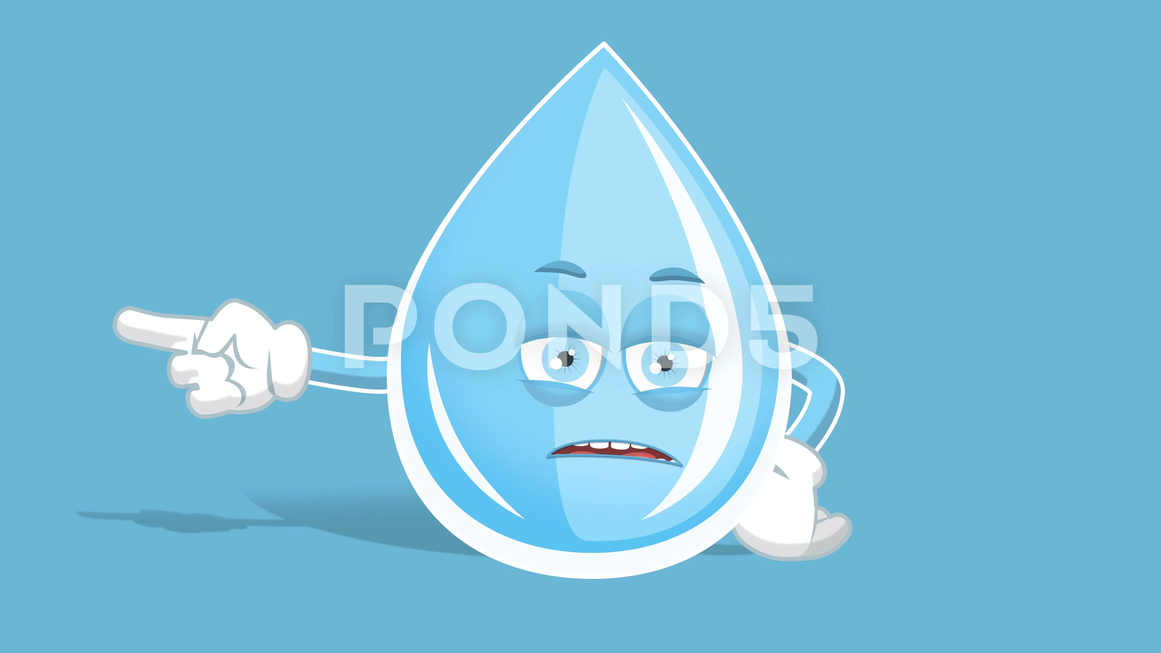 Cartoon Fresh Drinking Water Drop Unhapp... | Stock Video | Pond5
