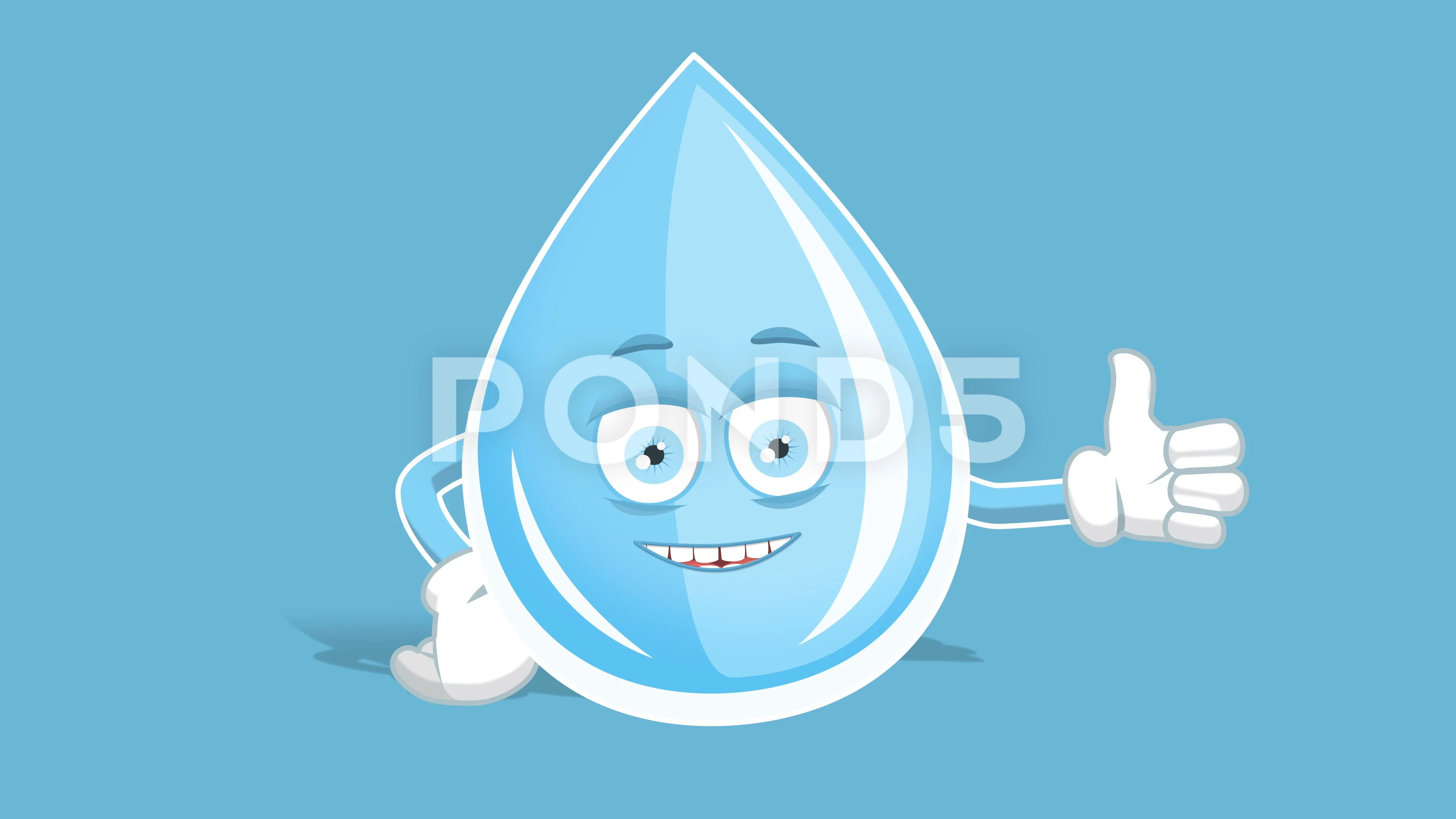 Cartoon Fresh Drinking Water Drop Thumb ... | Stock Video | Pond5