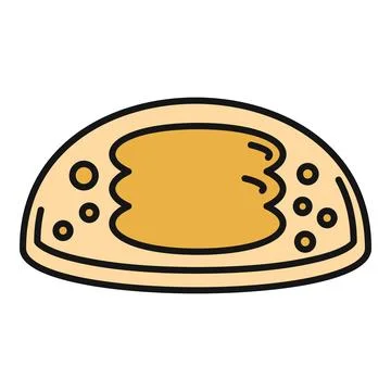 Cartoon fresh half bread loaf bakery good Stock Illustration