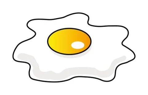 Cartoon fried egg Stock Illustration