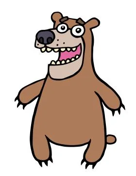 Cartoon friendly bear. Vector illustration. Stock Illustration