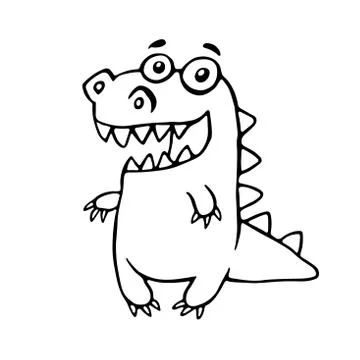 Cartoon friendly dragon. Vector illustration. Stock Illustration