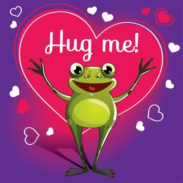 Cartoon frog ready for a hugging Stock Illustration