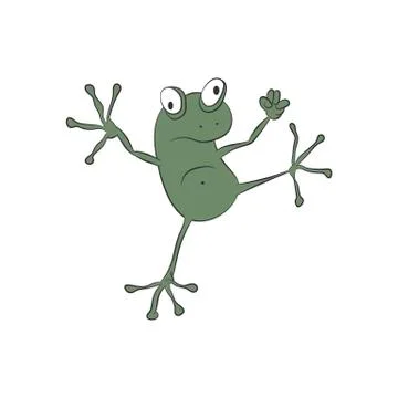 Cartoon frog. Vector illustration on a white background. Stock Illustration