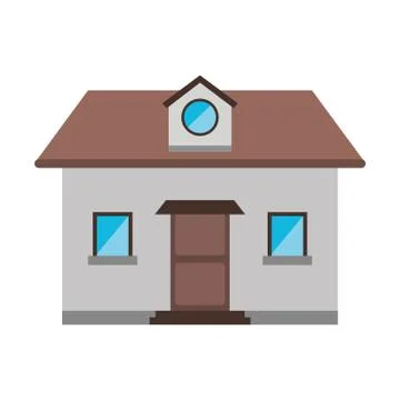 Cartoon front view home window loft Illustrazione stock