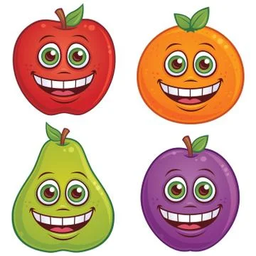 Cartoon Fruit Characters Illustrazione stock