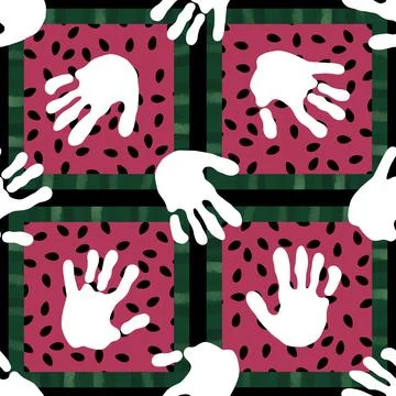 Cartoon fruit seamless watermelon pattern for wrapping paper and fabrics Stock Illustration