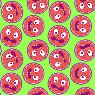 Cartoon fruit seamless watermelon pattern for wrapping paper and fabrics Stock Illustration