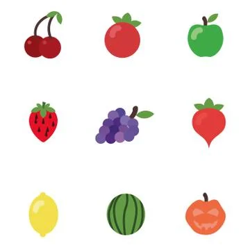 Cartoon fruits in vector Stock Illustration