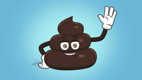 Cartoon Funny Brown Poop Turd Hi Hello w... | Stock Video | Pond5