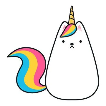 Cartoon funny cat unicorn. Vector illustration Stock Illustration
