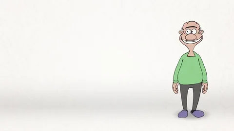 Cartoon Funny Character sees the problem - finds a solution, white background Stock Footage 85217506
