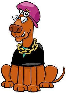 Cartoon funny eccentric dog comic animal character Stock Illustration
