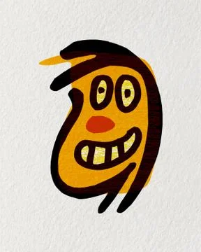 Cartoon funny face. Stock Illustration