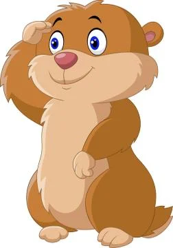 Cartoon funny Groundhog Illustrazione stock