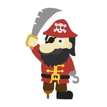 Cartoon funny pirate Stock Illustration