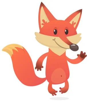 Cartoon funny red fox. Vector illustration Stock Illustration