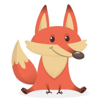 Cartoon funny red fox. Vector illustration Stock Illustration