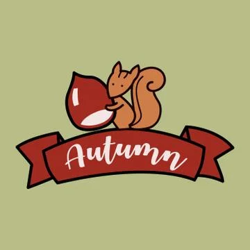 Cartoon Funny Squirrel Holding Pine Cone Stock Illustration