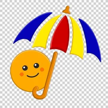 Cartoon funny sun character. Stock-Illustration