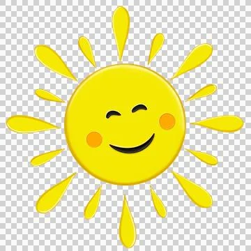 Cartoon funny sun character. Stock Illustration