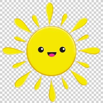 Cartoon funny sun character. Stock Illustration