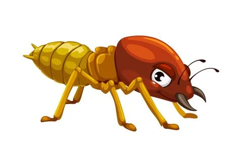 Cartoon funny termite insect or pest character Stock Illustration