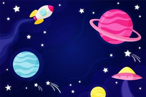 Cartoon galaxy background Stock Illustration