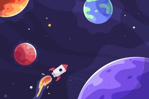 Cartoon galaxy background Stock Illustration