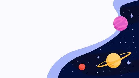 Cartoon galaxy frame vector template Stock Illustration