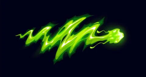 Cartoon game gun effect with green energy trail Stock Illustration