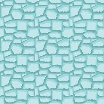Cartoon game texture, ice surface seamless pattern. Game asset walls and en.. イラスト素材