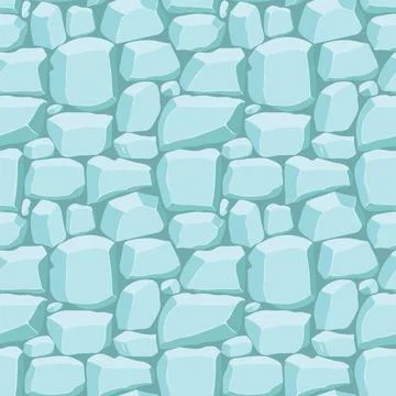 Cartoon game texture, ice surface seamless pattern. Game asset walls and en.. Stock Illustration